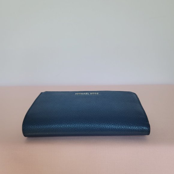 MICHAEL KORS Jet Set Double Zip Pebbled Leather Wristlet-River Blue 🎈$114.⭐ - Picture 12 of 16